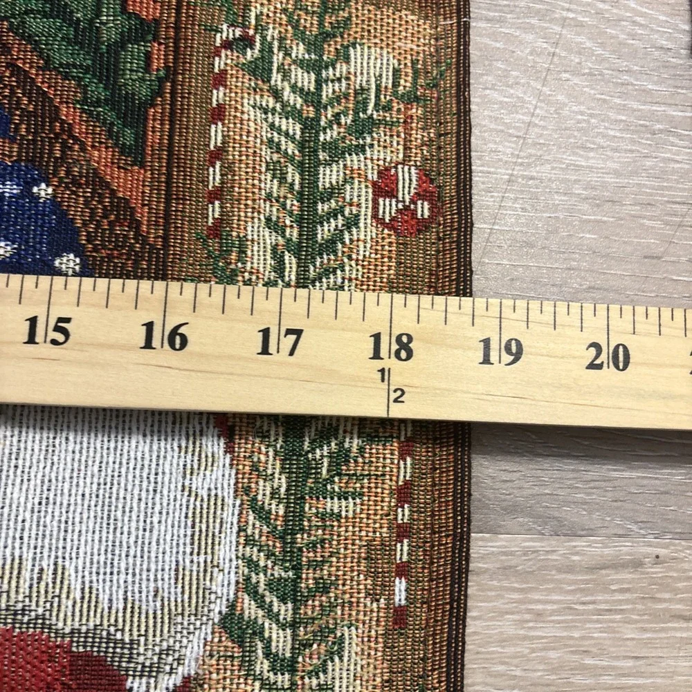 Lot of 4 Christmas Tapestry Placemats 13x19 Santa Naughty Or Nice & Holly Bells
